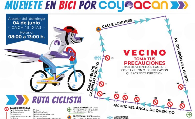 Llega el Paseo Ciclista a Coyoacán